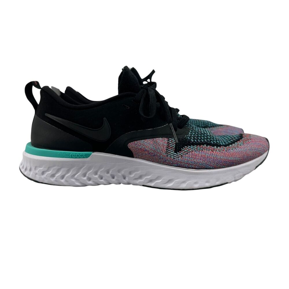 Nike Womens 6.5 Running Shoes Odyssey React 2 Flyknit‎ Black Multi AH1016-003